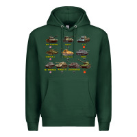 Sports Green Top Ten Best WW2 Tanks M4 Sherman Panzer IV Tiger II T34 Premium Hoodie - longCreatives