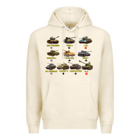Tofu Top Ten Best WW2 Tanks M4 Sherman Panzer IV Tiger II T34 Premium Hoodie - longCreatives