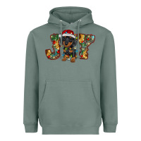 Sage dachshund puppy christmas joy Heavyweight Hoodie - BarkalooDesign