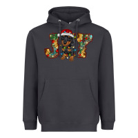 Smoke dachshund puppy christmas joy Heavyweight Hoodie - BarkalooDesign