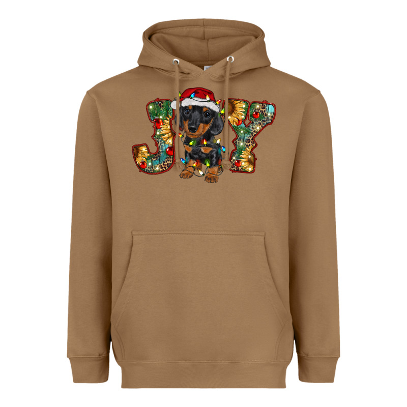 Dachshund Puppy Christmas Joy Heavyweight Hoodie by BarkalooDesign | Teevron