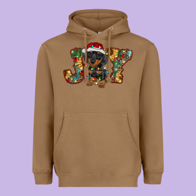 Dachshund Puppy Christmas Joy Heavyweight Hoodie Designed By Barkaloodesign