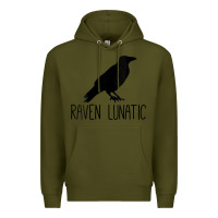 Army Green Womens Raven Lunatic, Funny Bird Lover Gift Men Women Kids Premium Hoodie - longCreatives