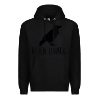 Black Womens Raven Lunatic, Funny Bird Lover Gift Men Women Kids Premium Hoodie - longCreatives