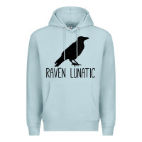 Blue Mist Womens Raven Lunatic, Funny Bird Lover Gift Men Women Kids Premium Hoodie - longCreatives
