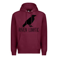 Burgundy Womens Raven Lunatic, Funny Bird Lover Gift Men Women Kids Premium Hoodie - longCreatives