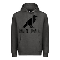 Charcoal Heather Womens Raven Lunatic, Funny Bird Lover Gift Men Women Kids Premium Hoodie - longCreatives