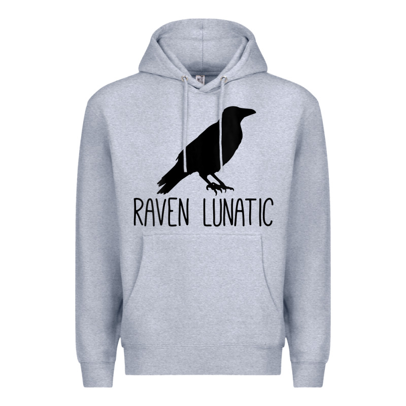 Womens Raven Lunatic, Funny Bird Lover Gift Men Women Kids Premium Hoodie by longCreatives | Teevron