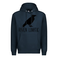 Navy Womens Raven Lunatic, Funny Bird Lover Gift Men Women Kids Premium Hoodie - longCreatives