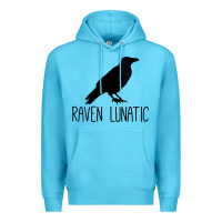 Ocean Blue Womens Raven Lunatic, Funny Bird Lover Gift Men Women Kids Premium Hoodie - longCreatives