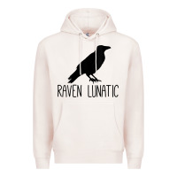 Pale Pink Womens Raven Lunatic, Funny Bird Lover Gift Men Women Kids Premium Hoodie - longCreatives