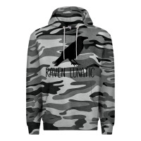 Slate Camo Womens Raven Lunatic, Funny Bird Lover Gift Men Women Kids Premium Hoodie - longCreatives