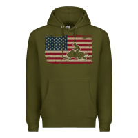 Army Green Snowmobile USA Flag Snow Sled Patriotic Snowmobiling Gift Premium Hoodie - longCreatives