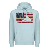 Blue Mist Snowmobile USA Flag Snow Sled Patriotic Snowmobiling Gift Premium Hoodie - longCreatives