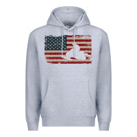 Heather Grey Snowmobile USA Flag Snow Sled Patriotic Snowmobiling Gift Premium Hoodie - longCreatives