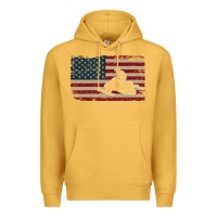 Mustard Snowmobile USA Flag Snow Sled Patriotic Snowmobiling Gift Premium Hoodie - longCreatives