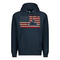 Navy Snowmobile USA Flag Snow Sled Patriotic Snowmobiling Gift Premium Hoodie - longCreatives