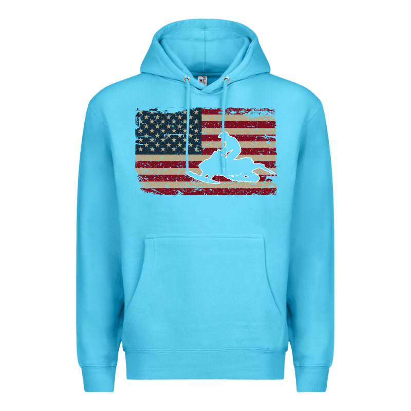 Snowmobile Usa Flag Snow Sled Patriotic Snowmobiling Gift Premium Hoodie by longCreatives | Teevron