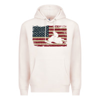Pale Pink Snowmobile USA Flag Snow Sled Patriotic Snowmobiling Gift Premium Hoodie - longCreatives