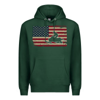 Sports Green Snowmobile USA Flag Snow Sled Patriotic Snowmobiling Gift Premium Hoodie - longCreatives