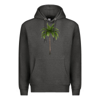 Charcoal Heather Tropical Palm Tree Premium Hoodie - longCreatives