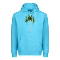 Ocean Blue Tropical Palm Tree Premium Hoodie - longCreatives
