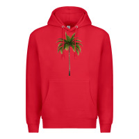 Red Tropical Palm Tree Premium Hoodie - longCreatives