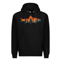 Black Trout Fly Fishing Nature Outdoor Fisherman Gift Premium Hoodie - longCreatives