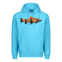 Ocean Blue Trout Fly Fishing Nature Outdoor Fisherman Gift Premium Hoodie - longCreatives