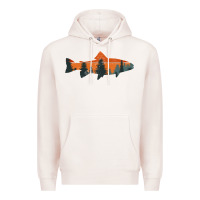 Pale Pink Trout Fly Fishing Nature Outdoor Fisherman Gift Premium Hoodie - longCreatives