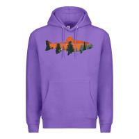 Purple Trout Fly Fishing Nature Outdoor Fisherman Gift Premium Hoodie - longCreatives
