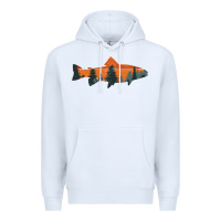 White Trout Fly Fishing Nature Outdoor Fisherman Gift Premium Hoodie - longCreatives