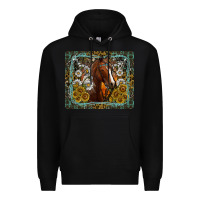 Black Western Horse Mouse Pad Premium Hoodie - CowhideDigitalArt