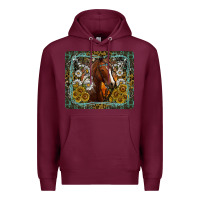 Burgundy Western Horse Mouse Pad Premium Hoodie - CowhideDigitalArt