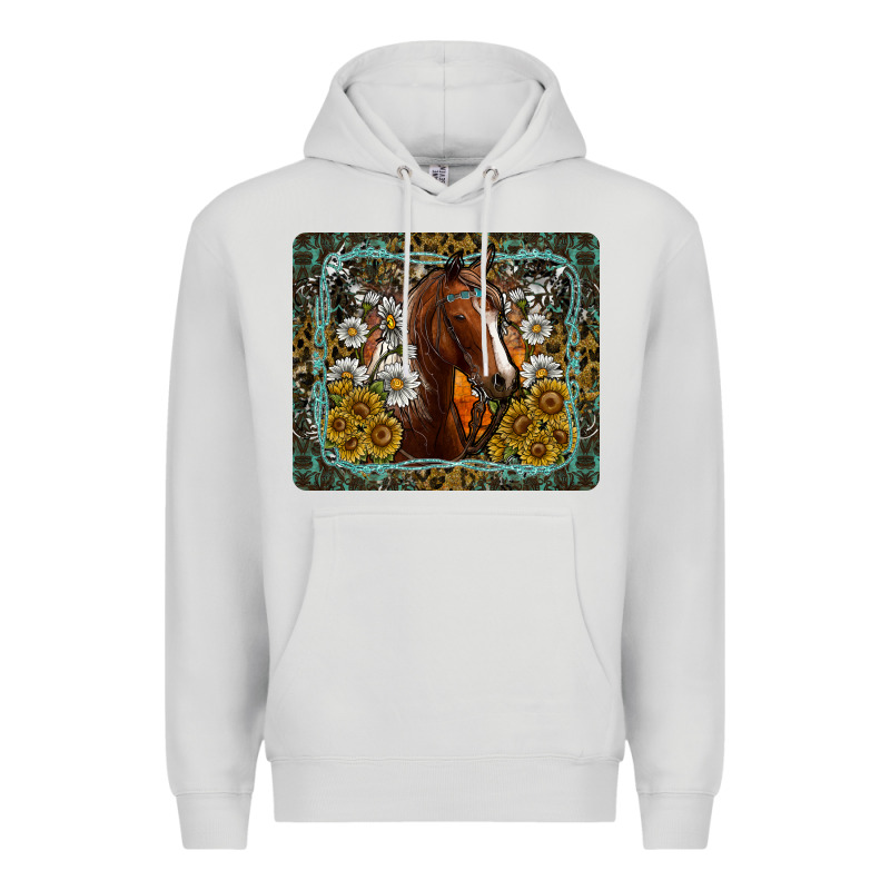 Western Horse Mouse Pad Premium Hoodie by CowhideDigitalArt | Teevron
