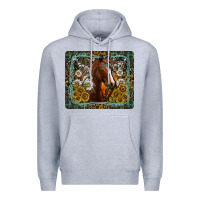 Heather Grey Western Horse Mouse Pad Premium Hoodie - CowhideDigitalArt