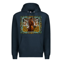 Navy Western Horse Mouse Pad Premium Hoodie - CowhideDigitalArt
