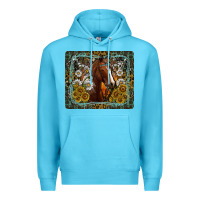 Ocean Blue Western Horse Mouse Pad Premium Hoodie - CowhideDigitalArt