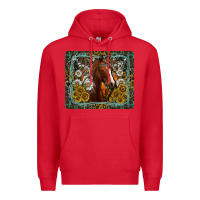 Red Western Horse Mouse Pad Premium Hoodie - CowhideDigitalArt