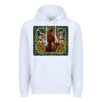 White Western Horse Mouse Pad Premium Hoodie - CowhideDigitalArt