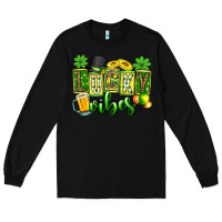 Black St. Patrick's Lucky vibes Long Sleeve Tee - OliviaCreatesArt