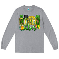 Heather Grey St. Patrick's Lucky vibes Long Sleeve Tee - OliviaCreatesArt