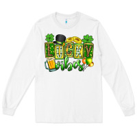 White St. Patrick's Lucky vibes Long Sleeve Tee - OliviaCreatesArt