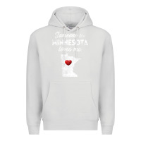 Dove Grey Someone In Minnesota Loves Me  Minnesota  MN Premium Hoodie - longCreatives