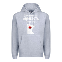 Heather Grey Someone In Minnesota Loves Me  Minnesota  MN Premium Hoodie - longCreatives