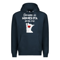 Navy Someone In Minnesota Loves Me  Minnesota  MN Premium Hoodie - longCreatives