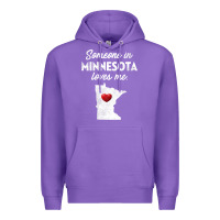 Purple Someone In Minnesota Loves Me  Minnesota  MN Premium Hoodie - longCreatives