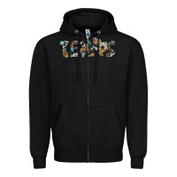 Black texas sunflower cowhide leopard texas map Zipper Hoodie - Artiststas