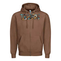 Chestnut texas sunflower cowhide leopard texas map Zipper Hoodie - Artiststas