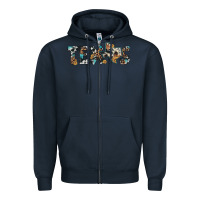 Navy texas sunflower cowhide leopard texas map Zipper Hoodie - Artiststas